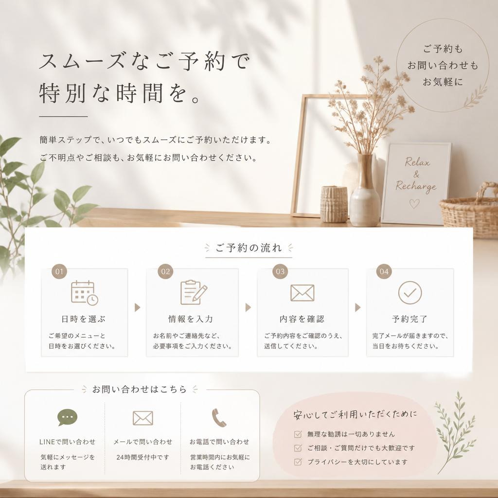今すぐ予約・お問い合わせを！