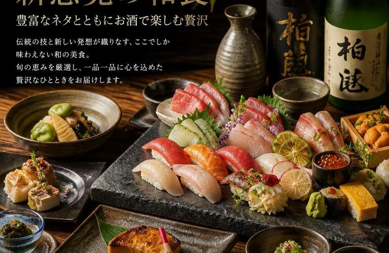 柏だから味わえる新感覚の和食、豊富なネタとともにお酒で楽しむ贅沢