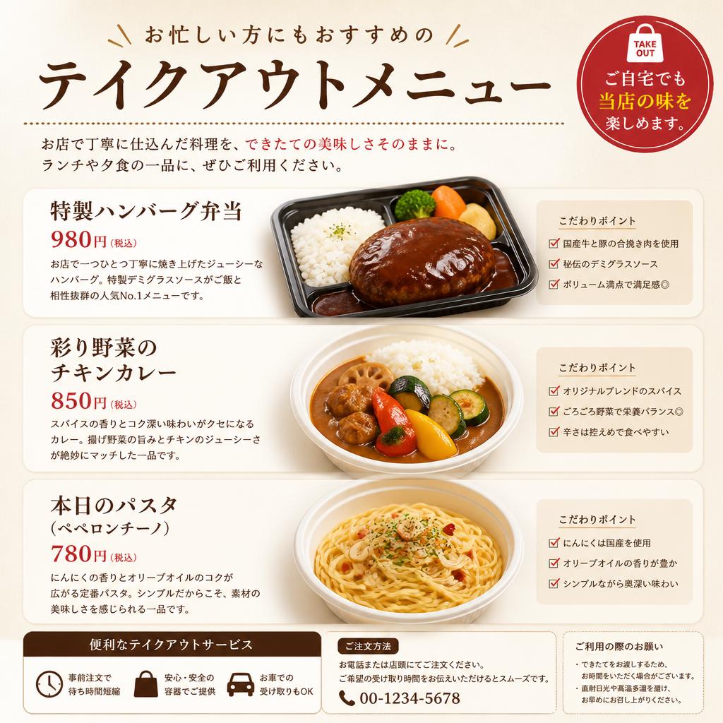 テイクアウトのご案内