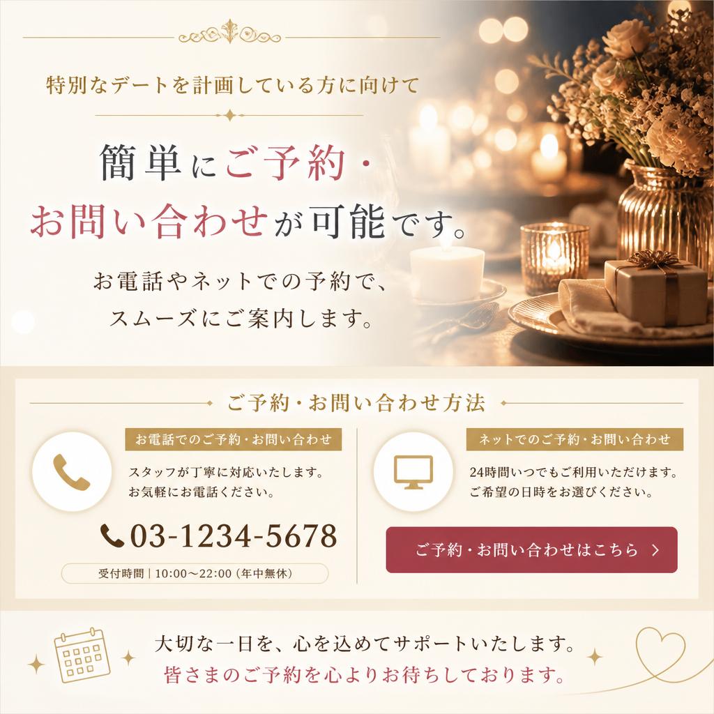 ご予約・問い合わせで特別な時間を